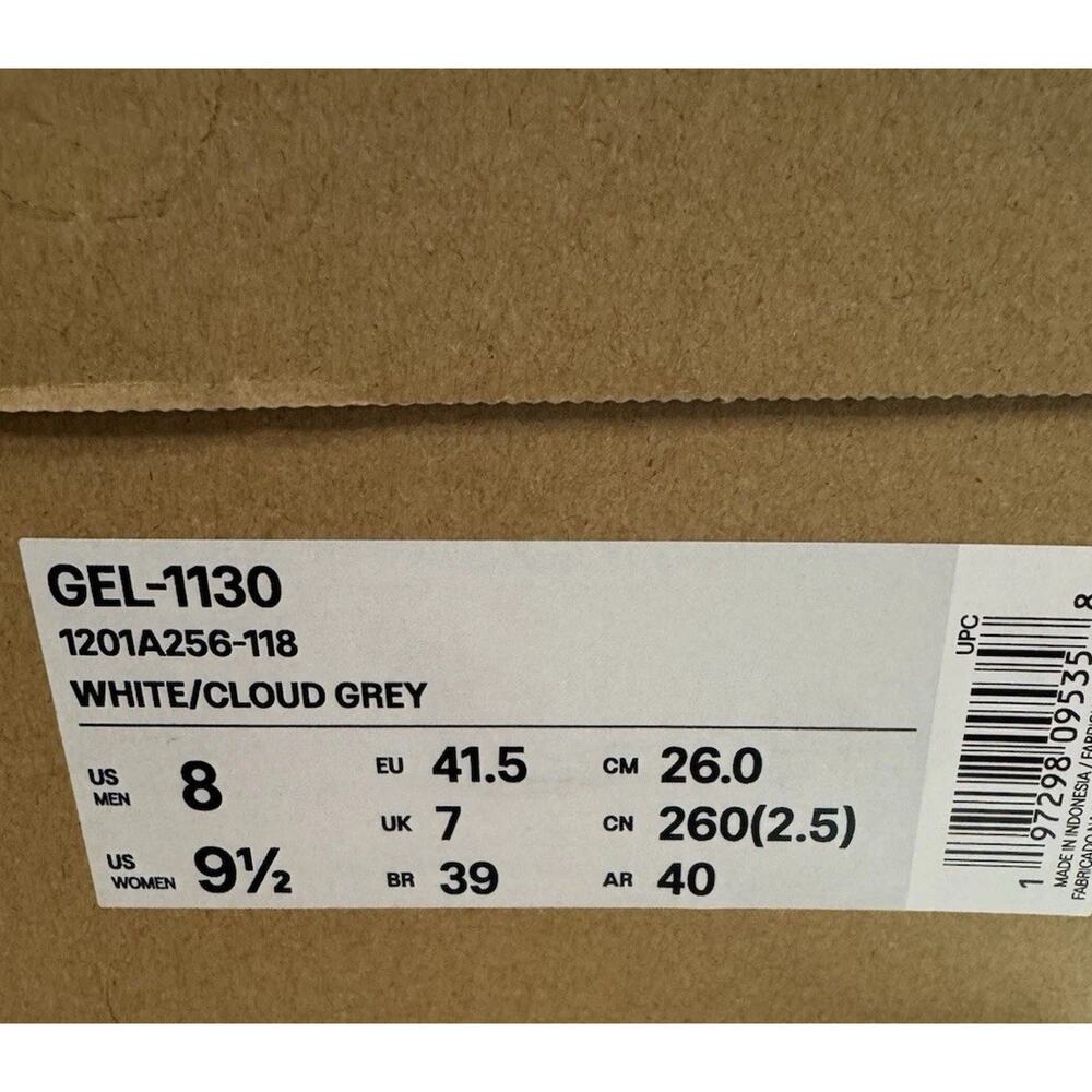 ASICS Gel 1130 White Cloud Grey 1201A256-118 Men’s size 8 Women’s Size 9 1/2 NEW - Picture 8 of 8